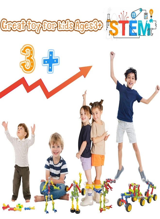 KUTOI Stem Building Blocks Set - 167 Pcs With Wheels - Ideal for 5 Year Old Boys and Girls - Educational and Creative Building Games - Image 5